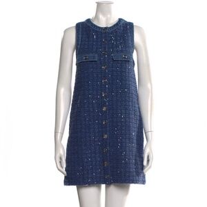 SANDRO Sequin-embellished bouclé-tweed mini dress